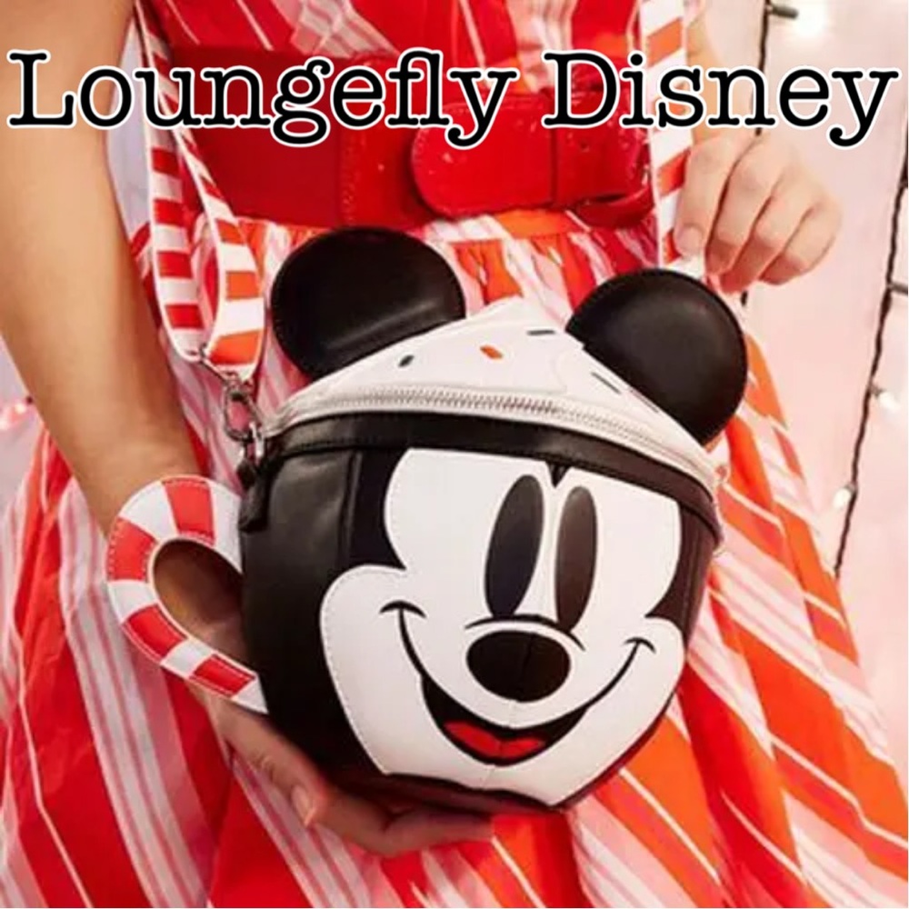 New Loungefly Disney Mickey Mouse Hot Cocoa Cup Mug Crossbody Bag
